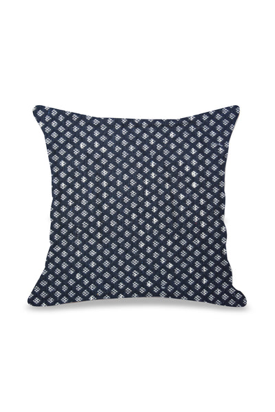 Beige and Blue Geometric Cushion