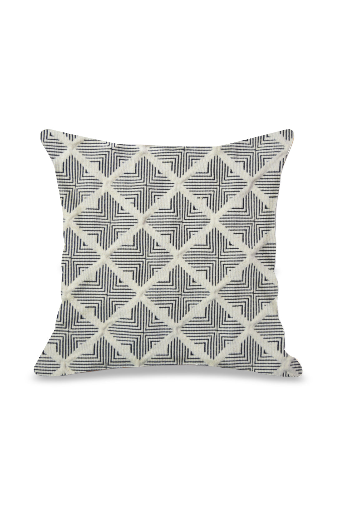 Grey Criss-Cross Cotton Cushion