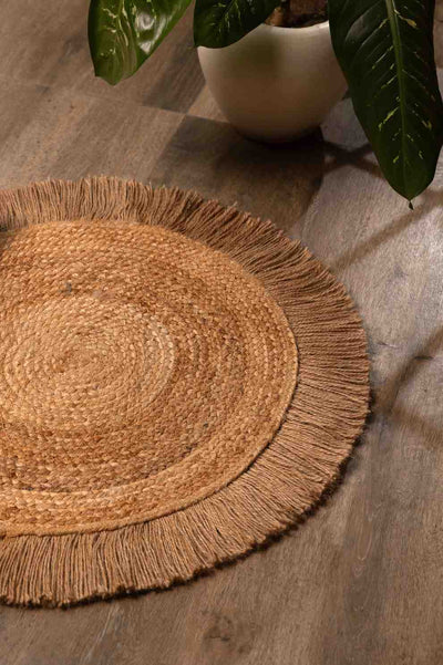 Earthloom – Braided Jute & Cotton Round Mat