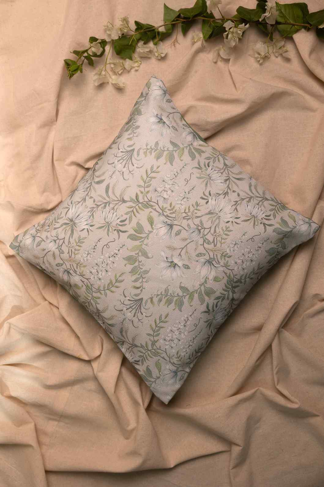 Nature’s Whisper – Decorative Cushion with Subtle Florals