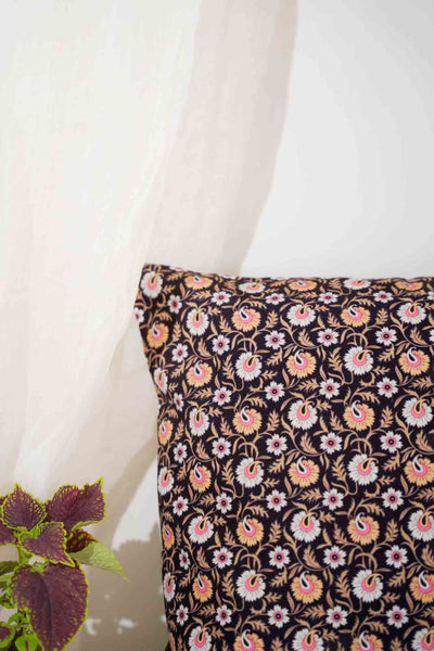 "Petals in Bloom: Vibrant Floral Print Cushion"