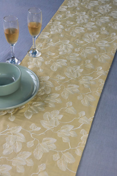 Beige Silk Table Runner