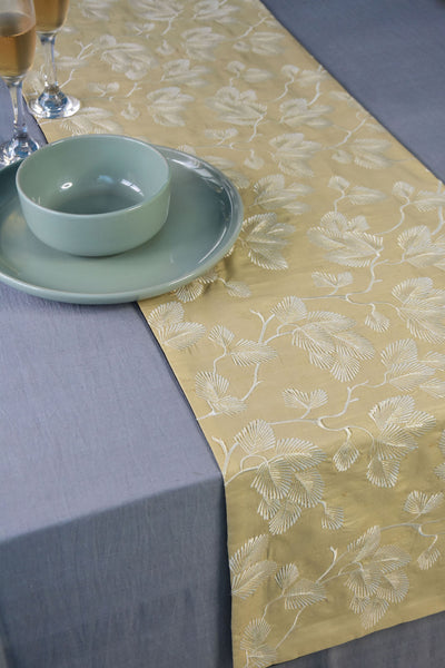 Beige Silk Table Runner