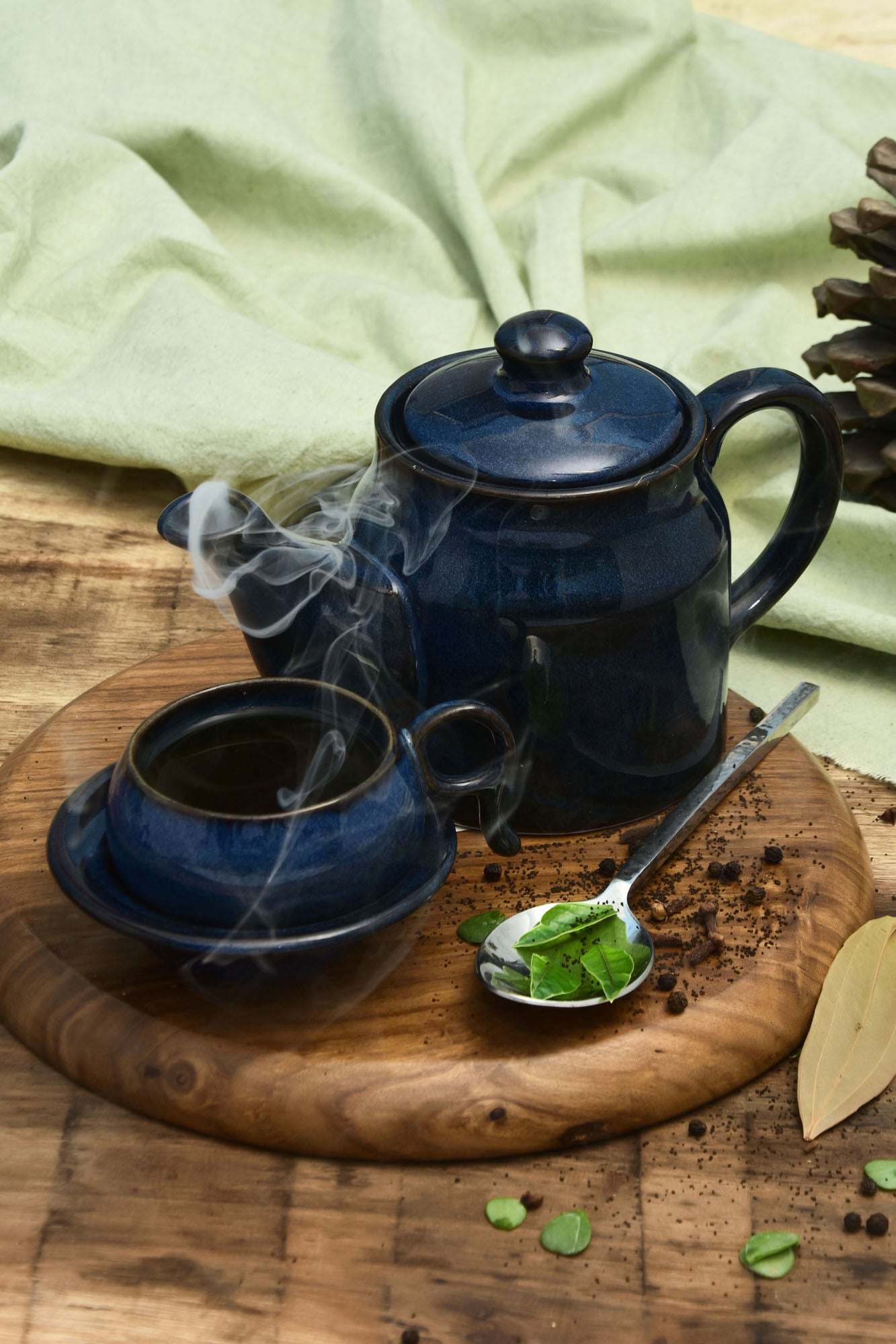 Teal blue teapot