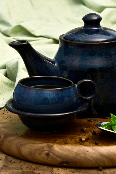 Teal blue teapot