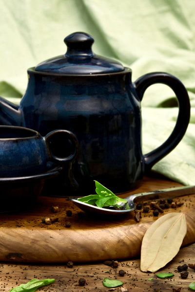 Teal blue teapot