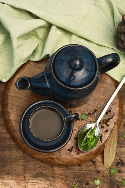 Teal blue teapot