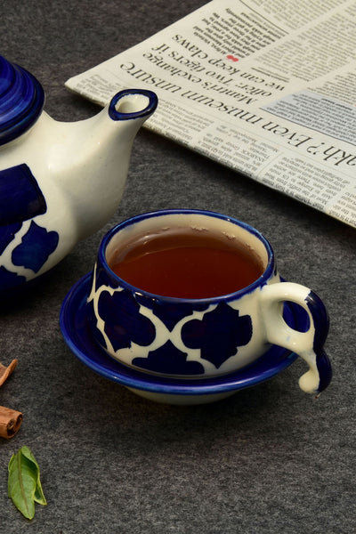 azure cups and saucers - SET OF 2 PCS