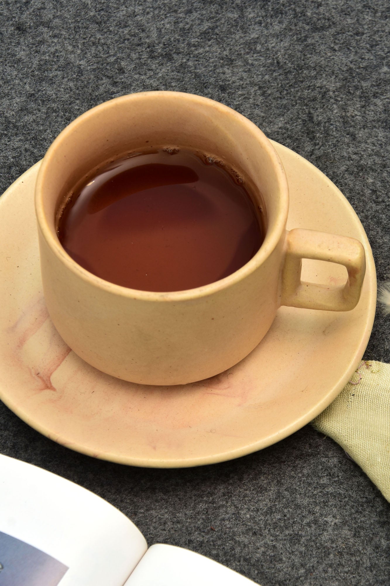 Beige Cup And Saucer - SET OF 2 PCS