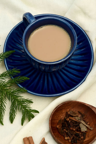 Blue Cup And Saucer- SET OF 2 PCS