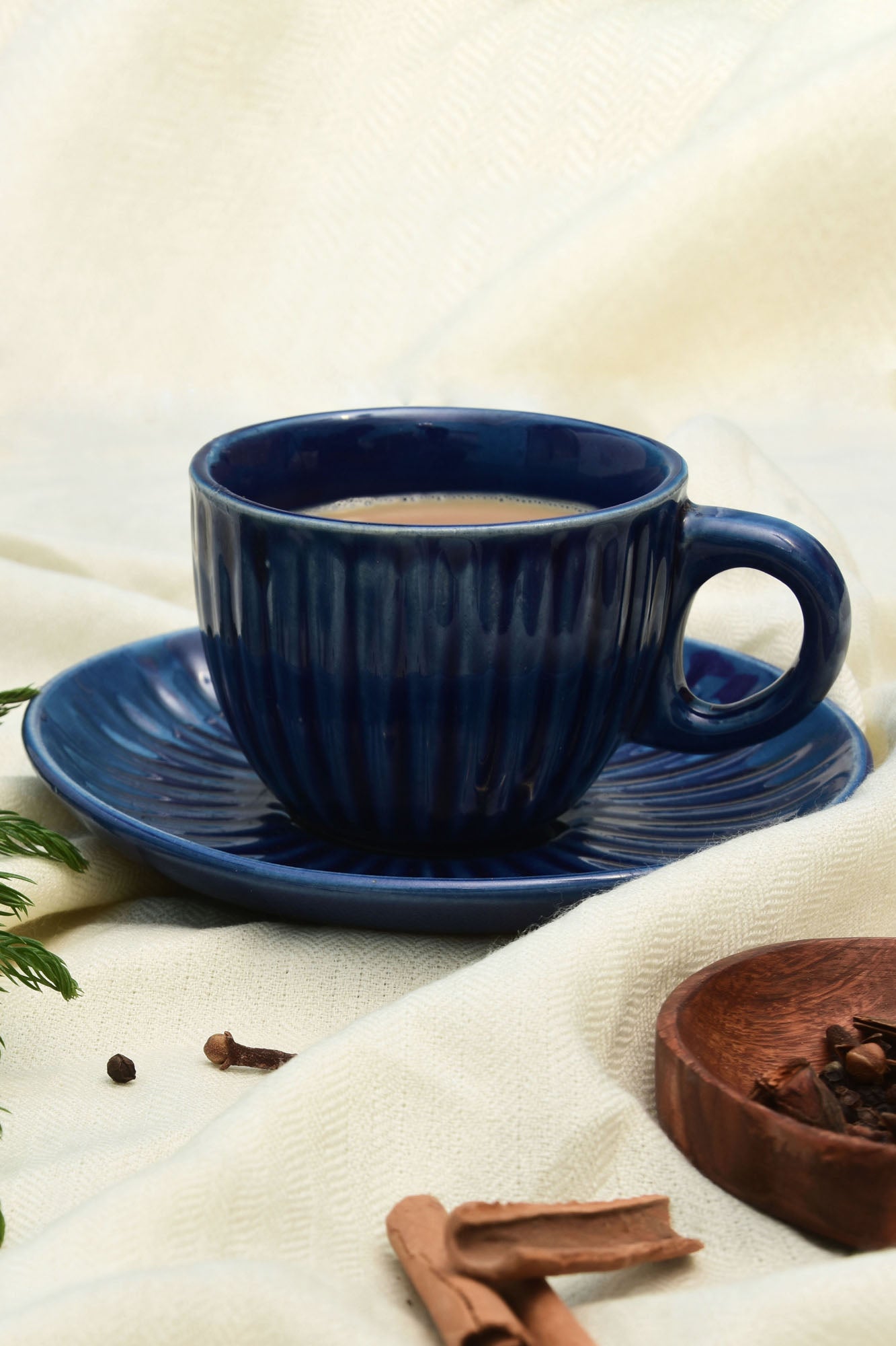 Blue Cup And Saucer- SET OF 2 PCS