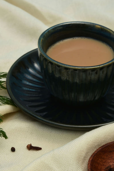 Teal blue Cup And Saucer- SET OF 2 PCS
