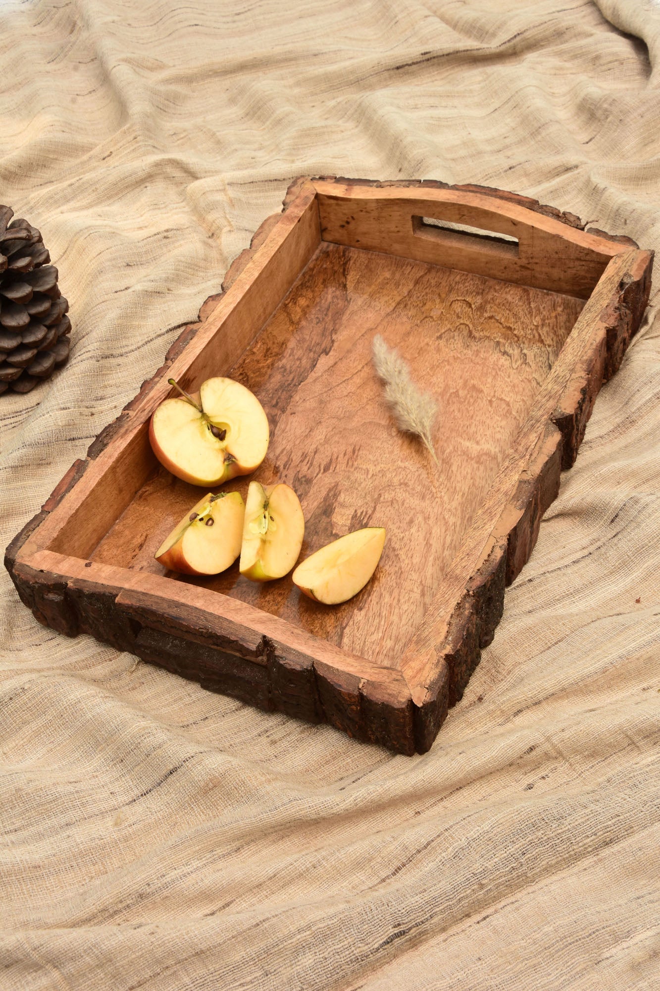 Brown wood tray