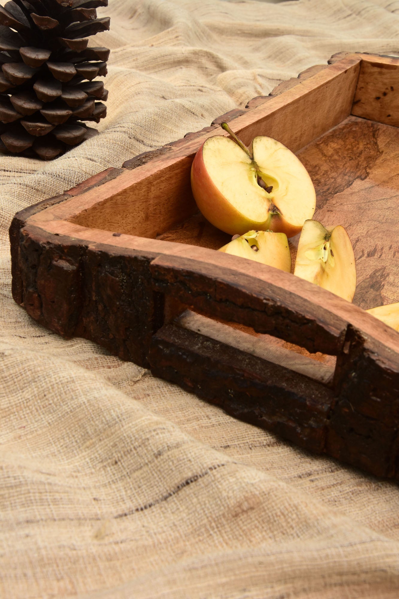 Brown wood tray