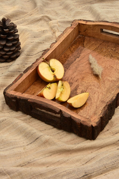 Brown wood tray