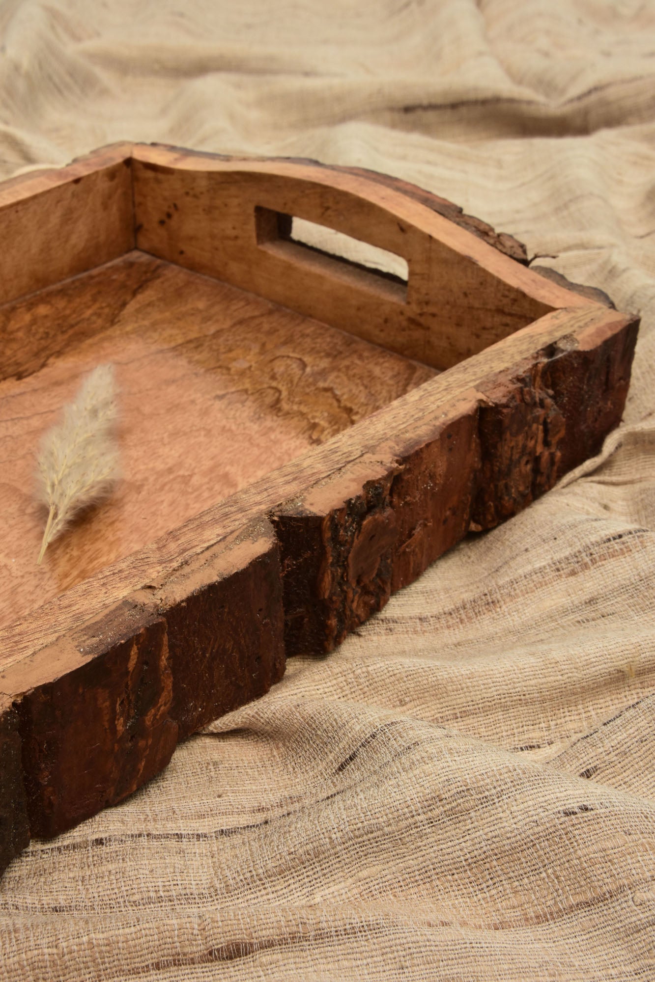 Brown wood tray