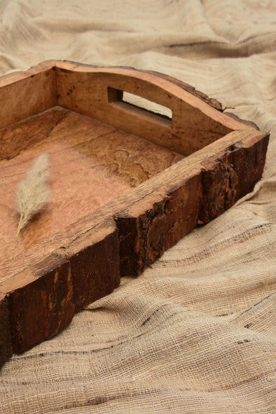 Brown wood tray