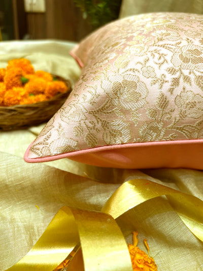 Rosé Mist – Luxury Brocade Cushion