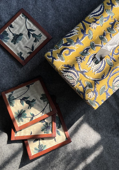 Siyraah coaster - SET OF 4 PCS with Coaster Holder