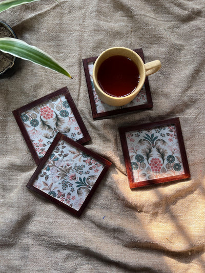 Flowery Coasters - SET OF 4 PCS