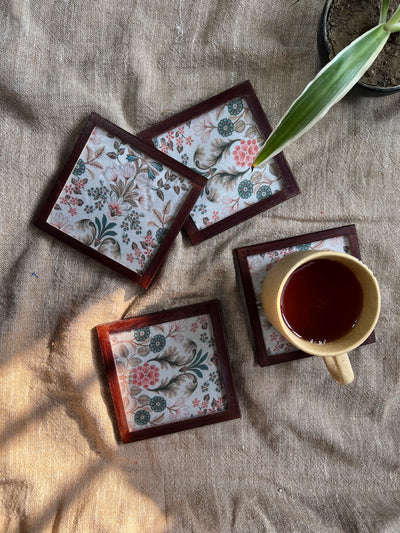 Flowery Coasters - SET OF 4 PCS