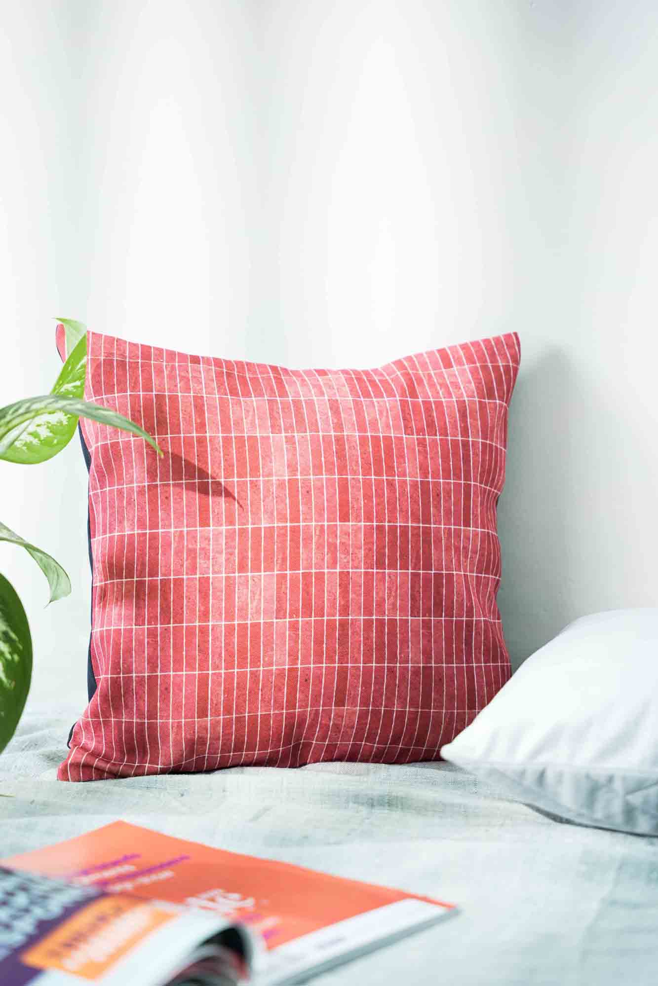 "Earthen Elegance: Terracotta Pattern Cushion Cover"