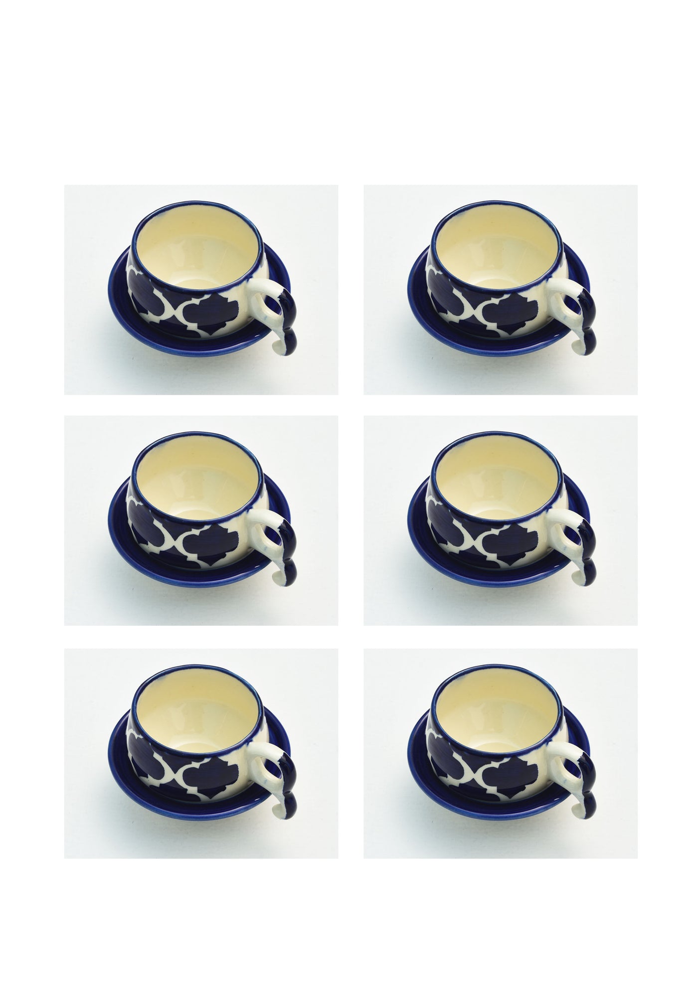 azure cups and saucers - SET OF 2 PCS