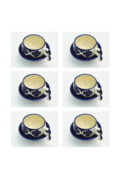 azure cups and saucers - SET OF 2 PCS