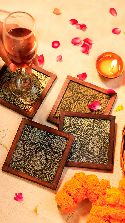 Sione COASTERS - SET OF 4 PCS with Coaster Holder