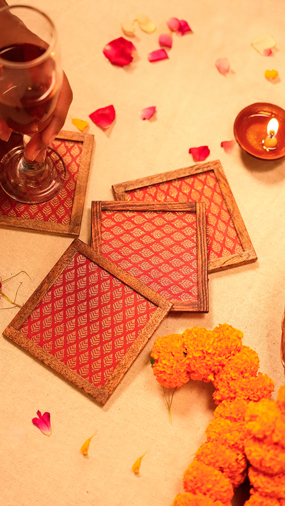 Coelie COASTERS - SET OF 4 PCS with Coaster Holder