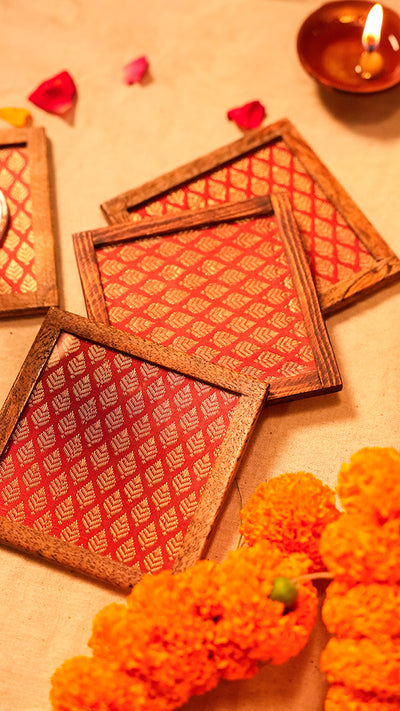 Coelie COASTERS - SET OF 4 PCS with Coaster Holder