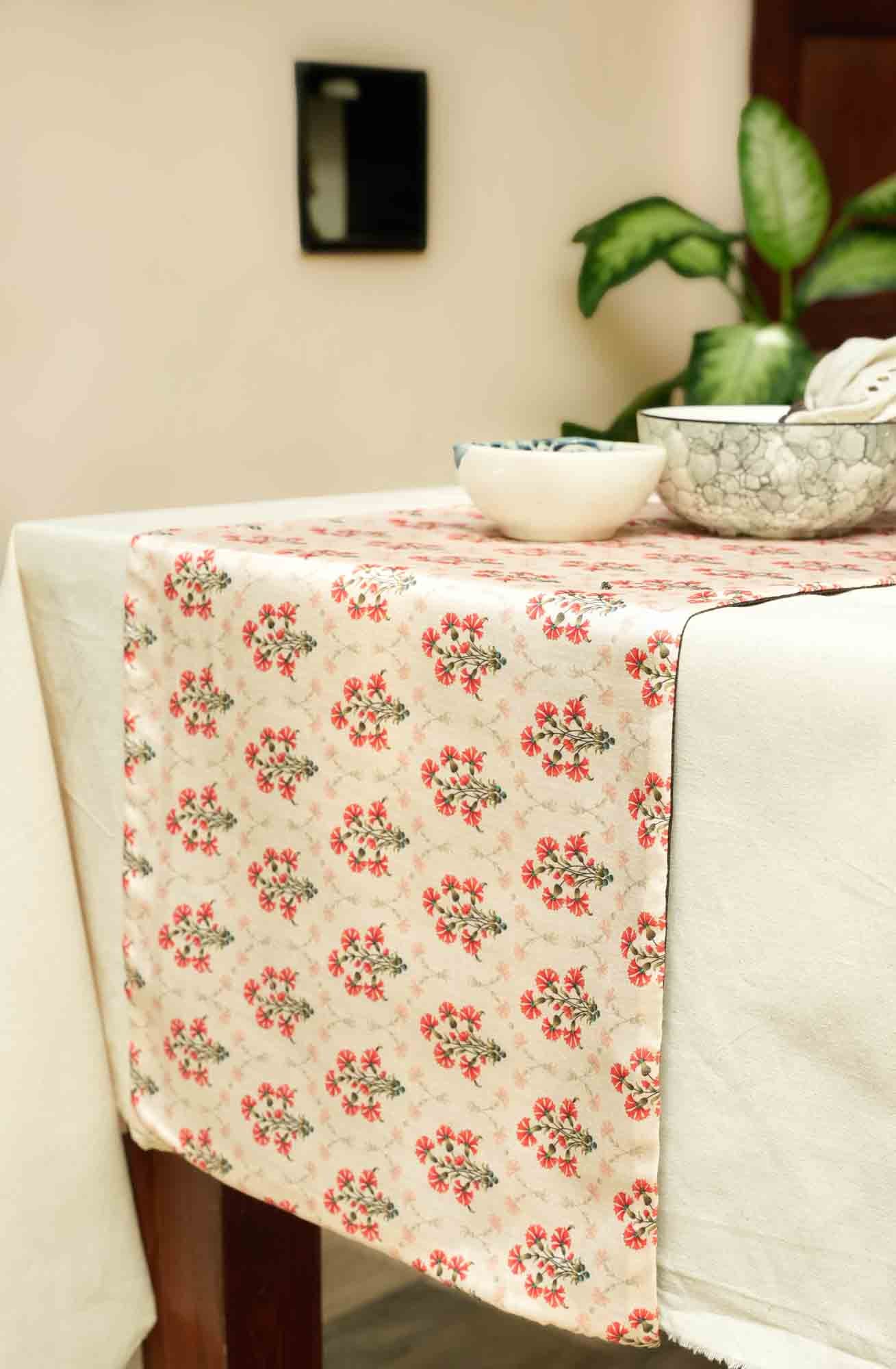 Enchanting Elegance - Blende Silk Table Runner with Digital Printing