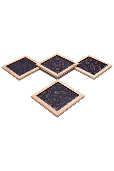 Rustic Coasters - Set of 4 pcs with Coaster Holder